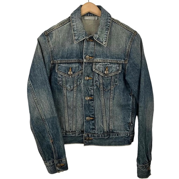 VINCE Denim Trucker Boyfriend Jacket - Picture 1 of 11
